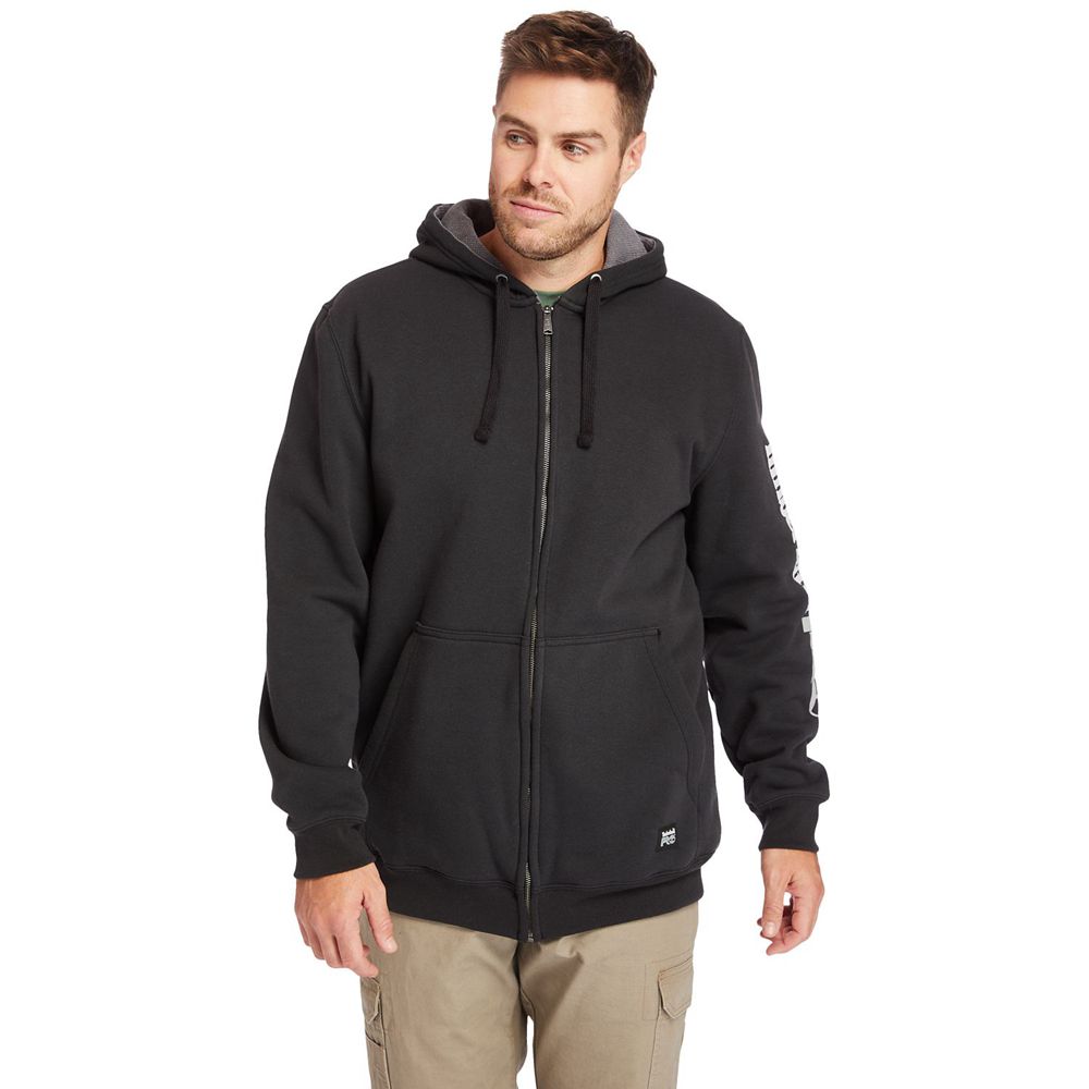 Moletom Masculino - Timberland Pro® Big & Tall Hood Honcho Full-Zip Hoodie - DZLQU6937 - Pretas